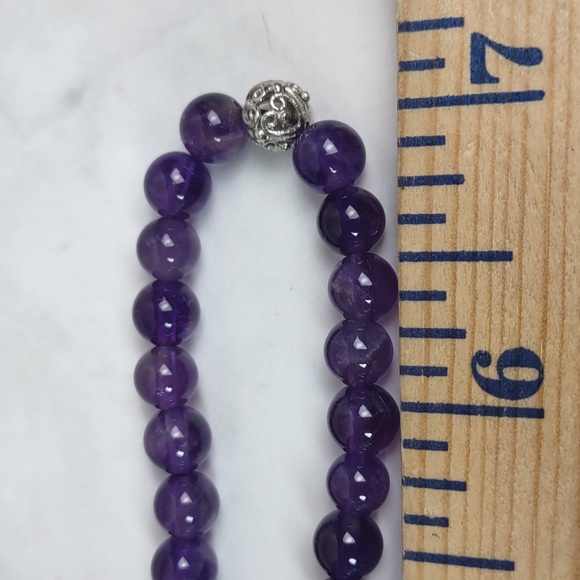 DMJ Amethyst/Sterling Silver Adjustable Slide Necklace - Picture 9 of 9